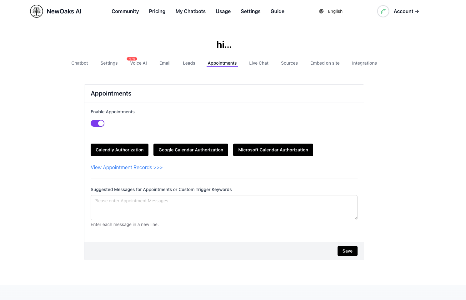 Appointment Calendar Authorization