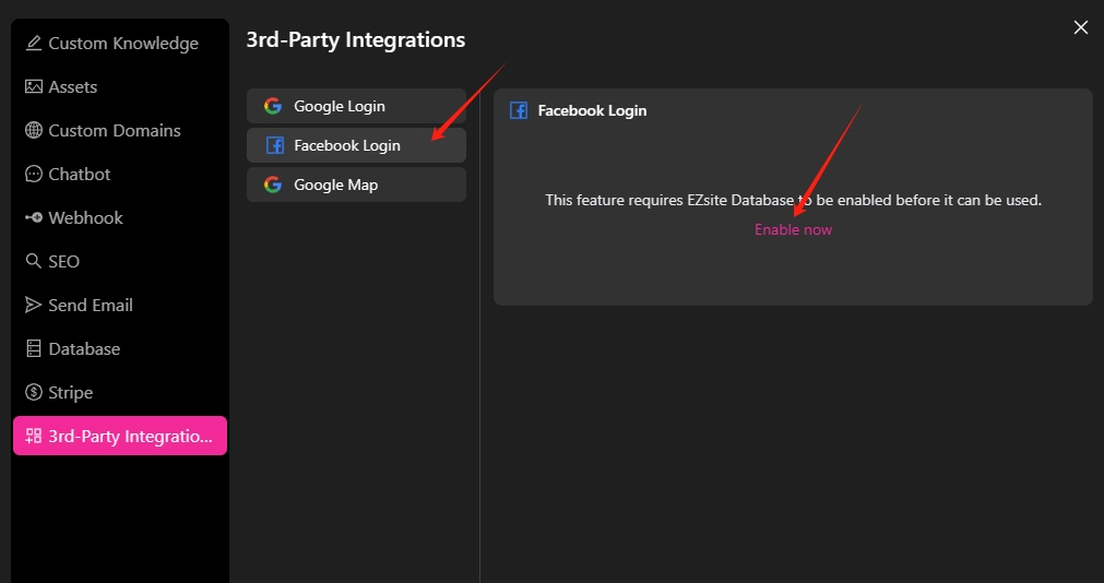 click facebook login
