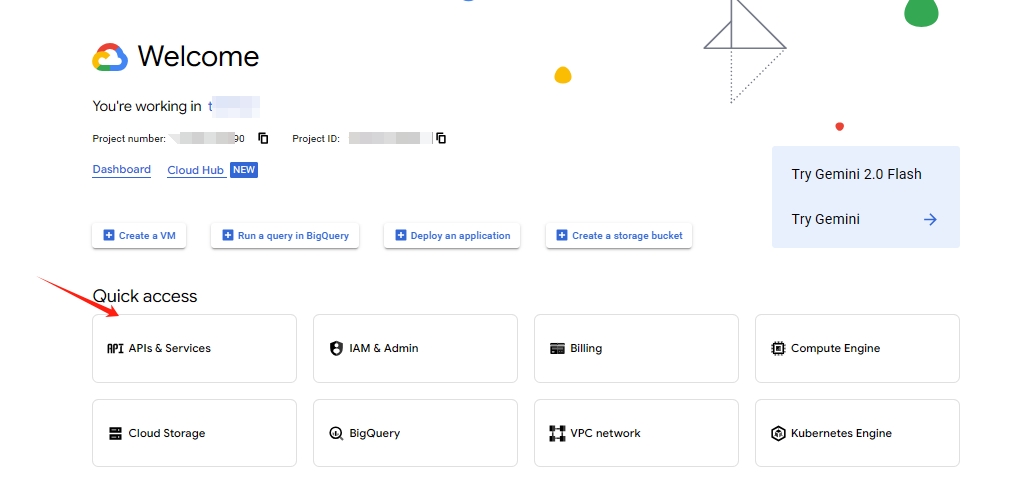 click APIs & Services